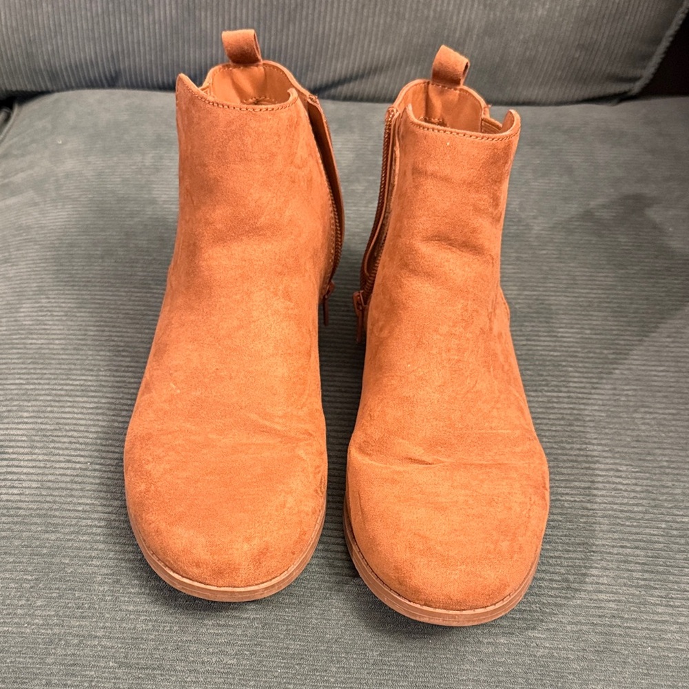 Rust Suede Ankle Boots